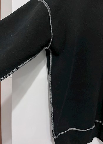 Siyah Rahat Kesim Kadın Sweatshirt - Görsel 2