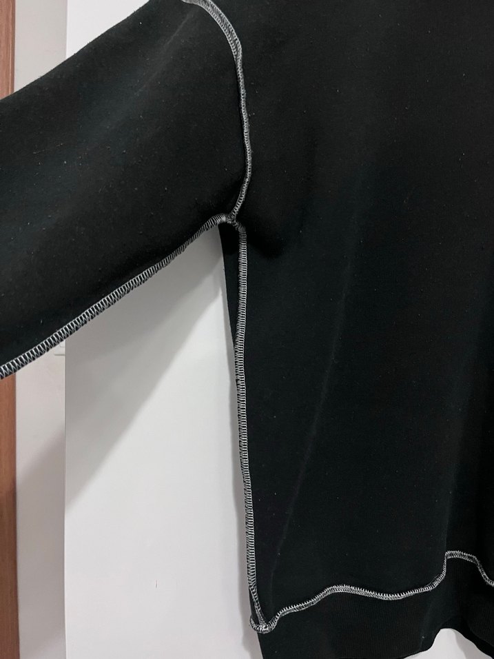 Siyah Rahat Kesim Kadın Sweatshirt - Görsel 2