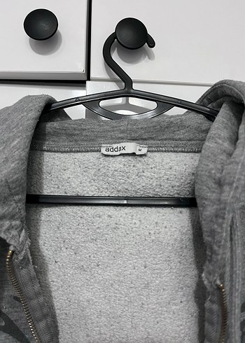 Gri Fermuarlı Kapüşonlu Kadın Sweatshirt - Görsel 3