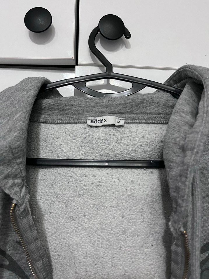 Gri Fermuarlı Kapüşonlu Kadın Sweatshirt - Görsel 3