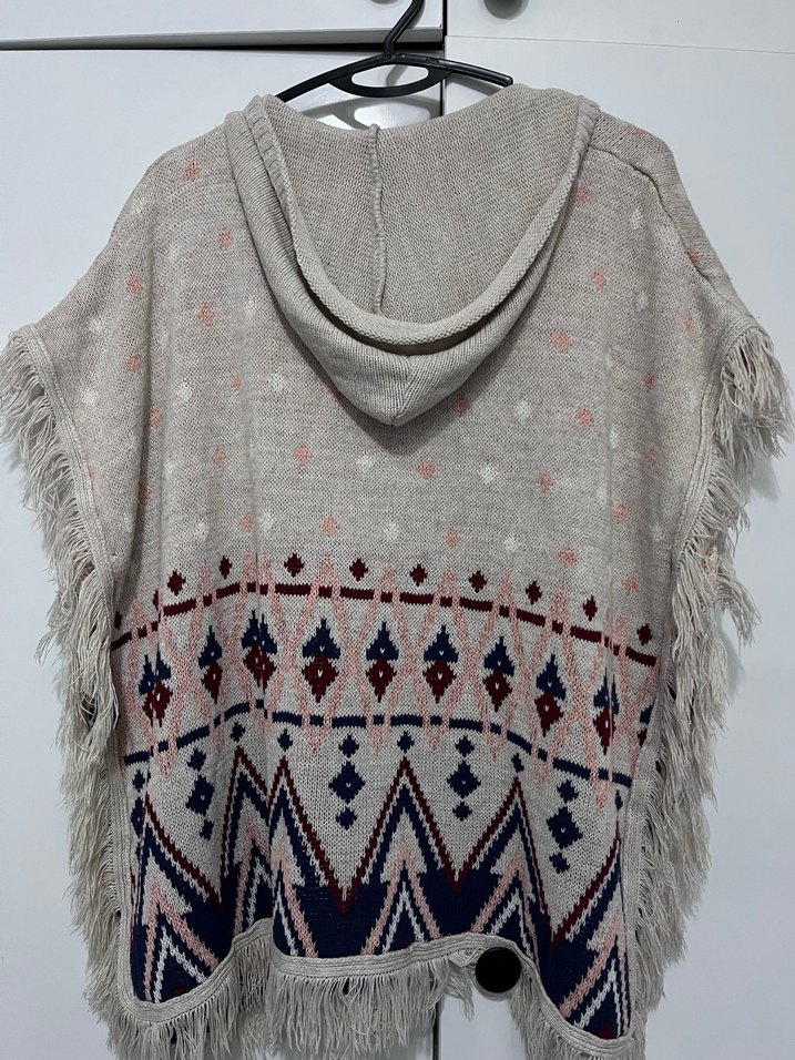 Bohem Nakışlı Kız Çocuk Triko Panço - Görsel 4