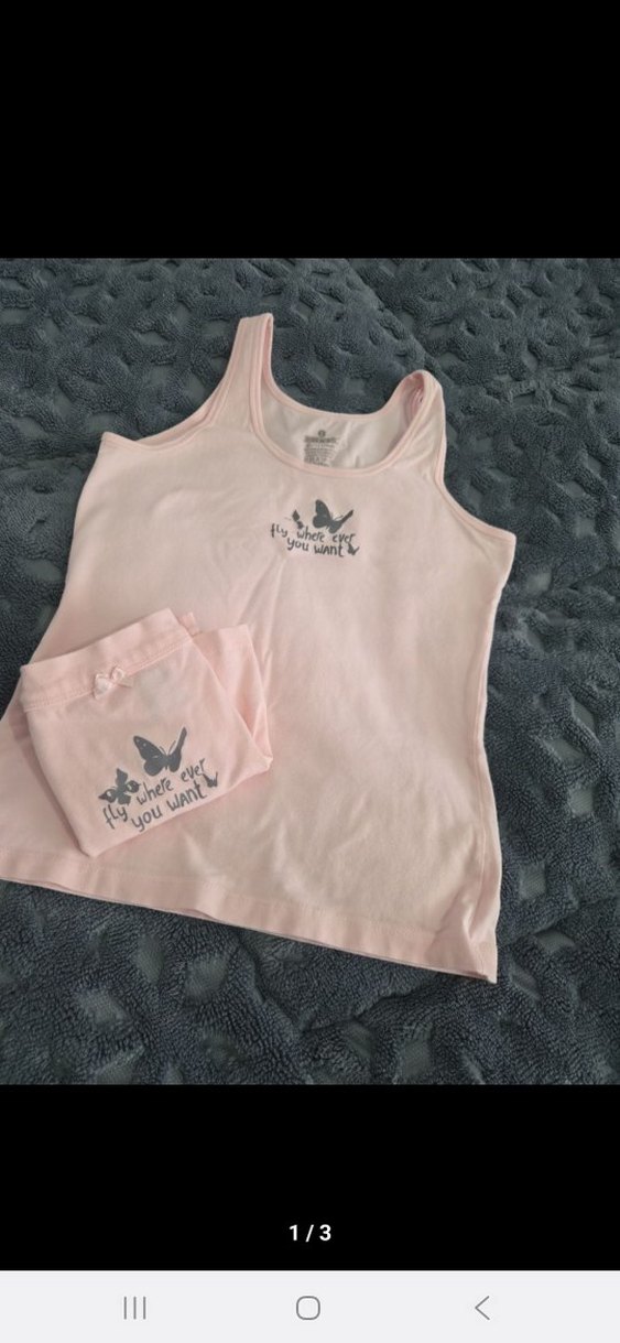 Kız Çocuk Pembe Baskılı Askısız Pamuklu Atlet - Görsel 2