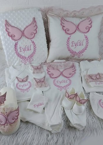 nakış işlemeli isimli hastane çıkışseti, isimli bebek tulum. - Görsel 2