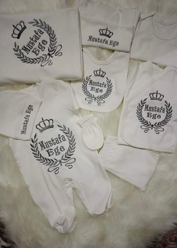 nakış işlemeli isimli hastane çıkışseti, isimli bebek tulum. - Görsel 8