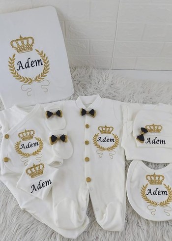 nakış işlemeli isimli hastane çıkışseti, isimli bebek tulum. - Görsel 5