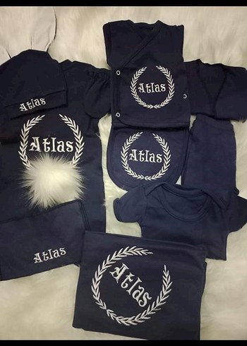 nakış işlemeli isme özel hastane çıkışı bebek tulım isimli tulum - Görsel 2