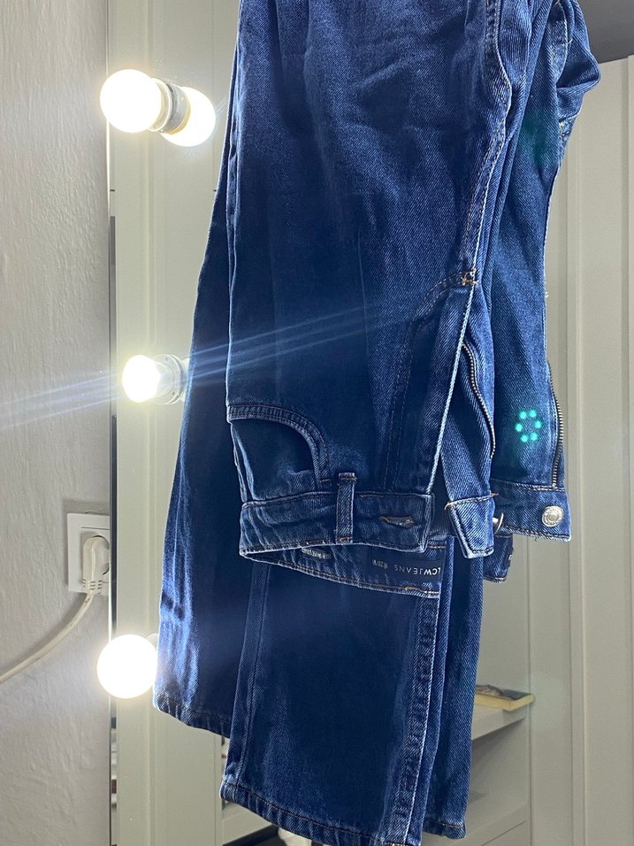 Kadın Mavi Denim Normal Boy Fermuarlı Jean - Görsel 2