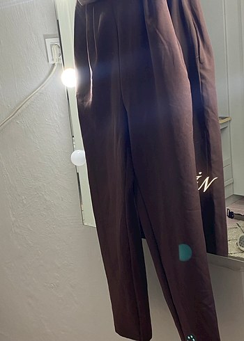 Kahverengi Drapeli Uzun Kadın tulum - Görsel 5