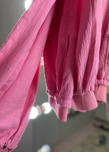 Düğmeli Pembe Keten Mini Kadın Pantolon - Görsel 2