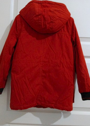 Kürklü Kapüşonlu Koyu Kırmızı Erkek Mont - Görsel 2