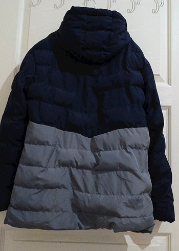 Gri Kapüşonlu Şişme Erkek Mont - Görsel 2