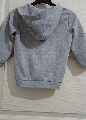 Gri Erkek Çocuk Fermuarlı Sweatshirt - Görsel 2