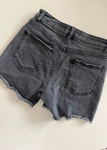 Gri Mini Denim Şort - Görsel 2