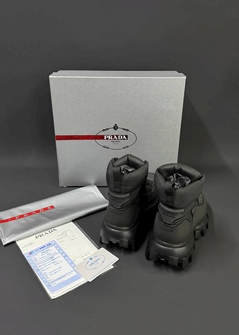 Prada Siyah Erkek Street Wear Bot - Görsel 4