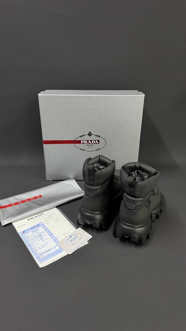 Prada Siyah Erkek Street Wear Bot - Görsel 4