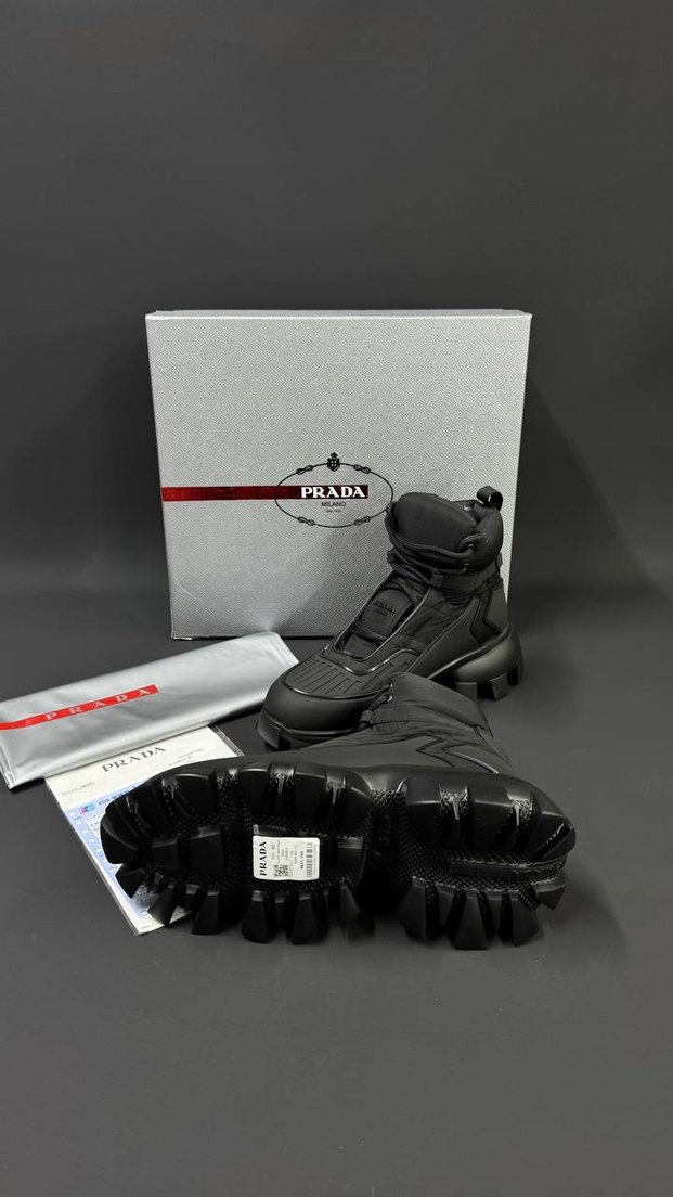 Prada Siyah Erkek Street Wear Bot - Görsel 5