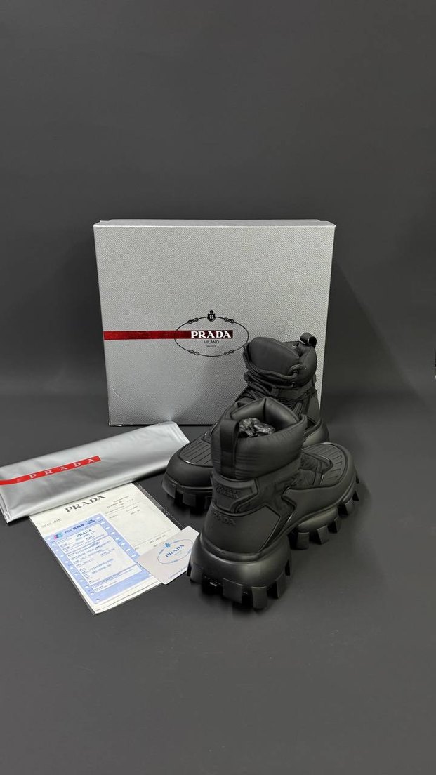 Prada Siyah Erkek Street Wear Bot - Görsel 2