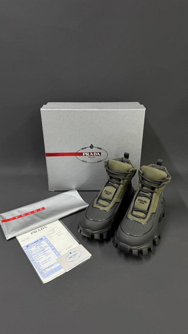 Prada Gri Erkek Outdoor Botları - Görsel 3