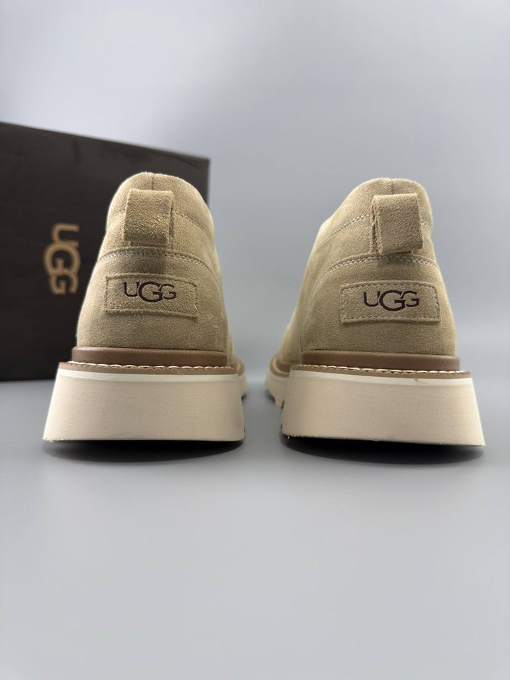 UGG Bej Süet Erkek Dolgu Topuklu Bot - Görsel 5