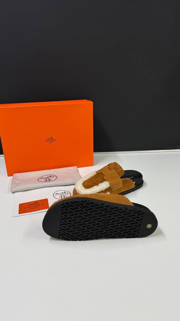 Kahverengi Süet Kürklü Kadın Terlik - Görsel 5