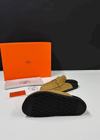 Kahverengi Süet Kadın Terlikler Tokalı - Görsel 5