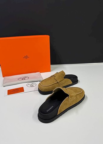 Kahverengi Süet Kadın Terlikler Tokalı - Görsel 2