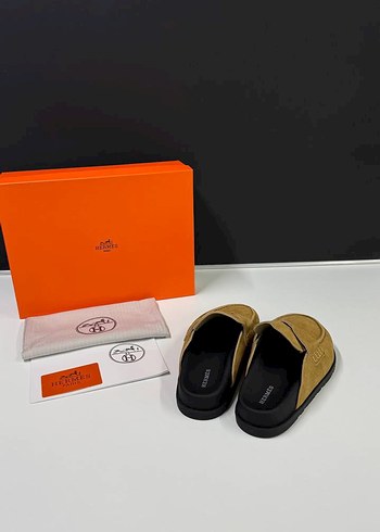 Kahverengi Süet Kadın Terlikler Tokalı - Görsel 4