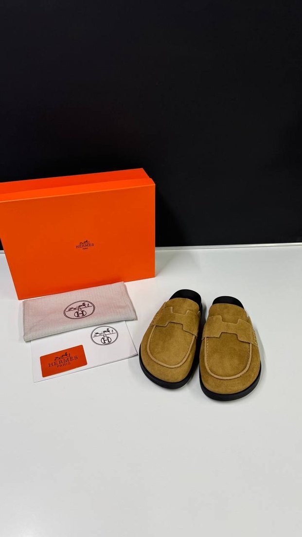 Kahverengi Süet Kadın Terlikler Tokalı - Görsel 3