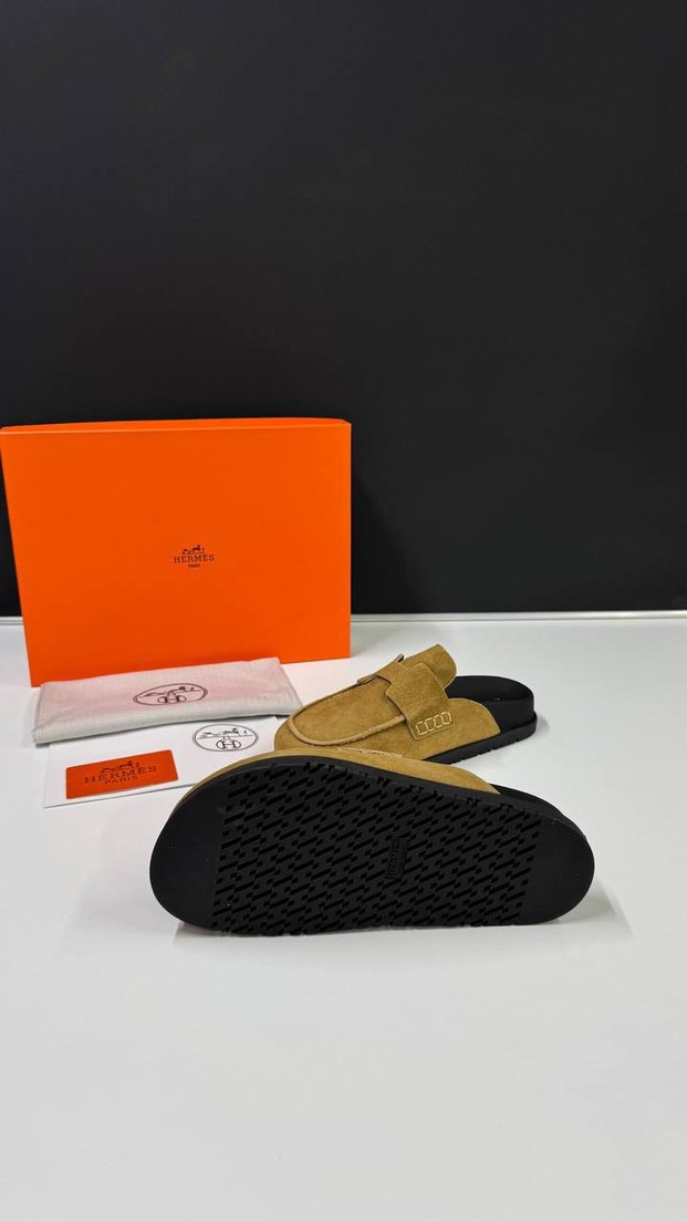 Kahverengi Süet Kadın Terlikler Tokalı - Görsel 5