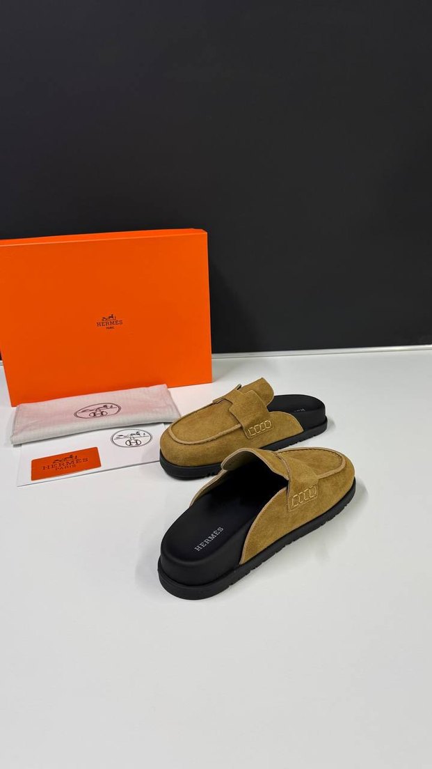 Kahverengi Süet Kadın Terlikler Tokalı - Görsel 2