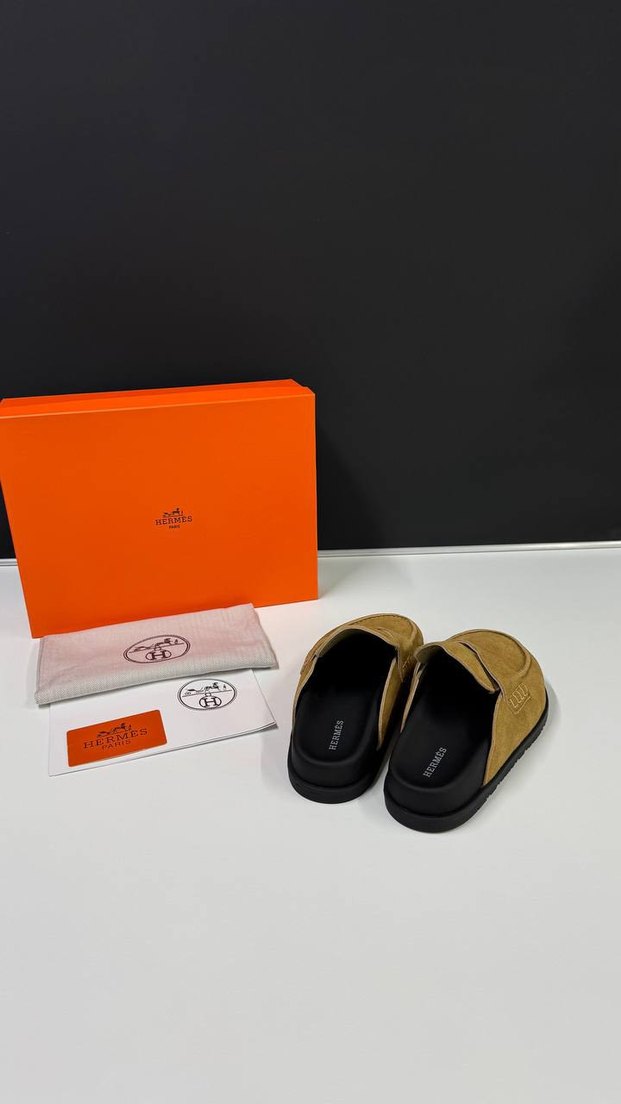 Kahverengi Süet Kadın Terlikler Tokalı - Görsel 4