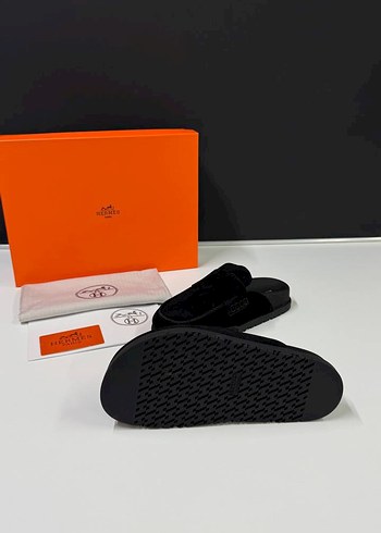 Siyah Kadın Terlik Platform Tabanlı Velcro - Görsel 5