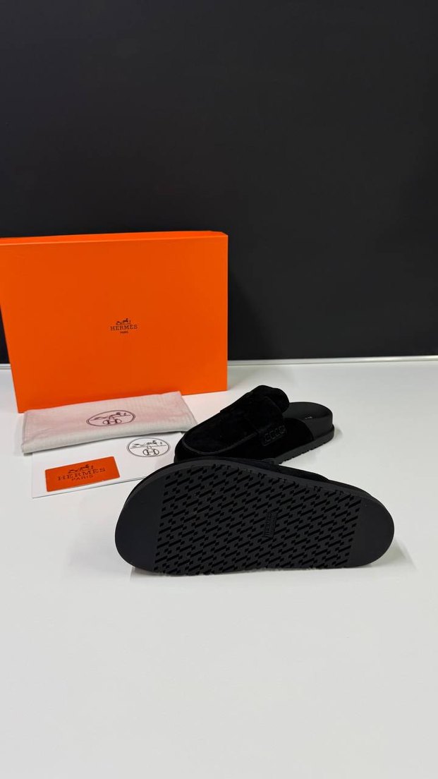 Siyah Kadın Terlik Platform Tabanlı Velcro - Görsel 5