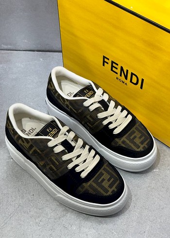 Fendi Kadın Platform Sneakers Sarı Baskılı - Görsel 3