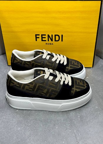 Fendi Kadın Platform Sneakers Sarı Baskılı - Görsel 4