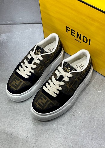 Fendi Kadın Platform Sneakers Sarı Baskılı - Görsel 2