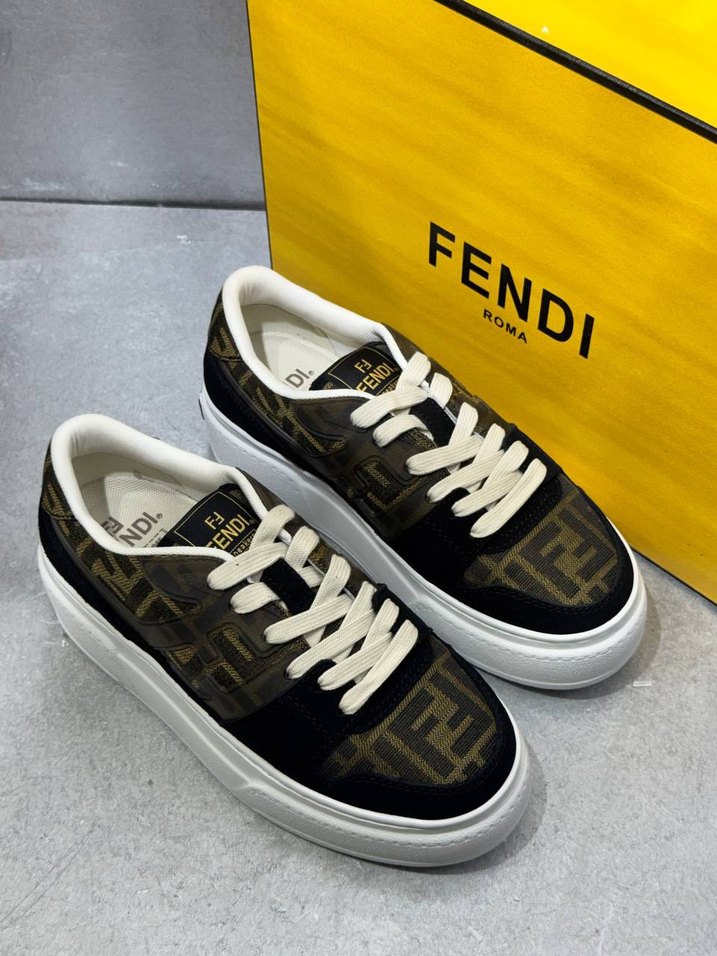 Fendi Kadın Platform Sneakers Sarı Baskılı - Görsel 3