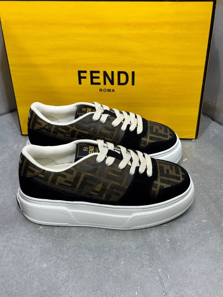 Fendi Kadın Platform Sneakers Sarı Baskılı - Görsel 4