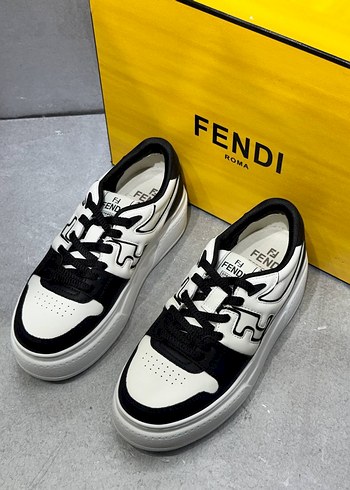 Beyaz Siyah Platform Topuklu Spor Ayakkabı - Görsel 2