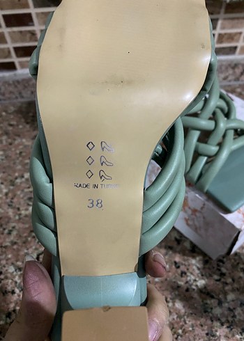 Yeşil Bohem Blok Topuklu Terlik - Görsel 4