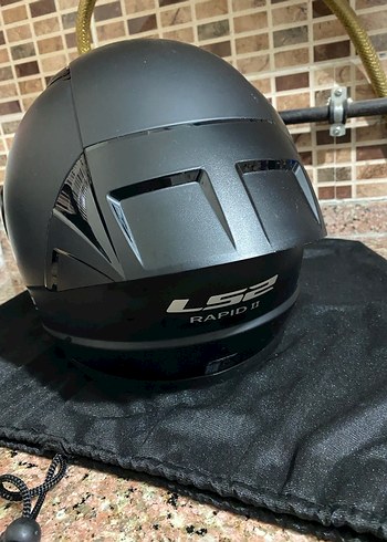 Siyah LS2 Deri Motosiklet Kaskı - Görsel 6