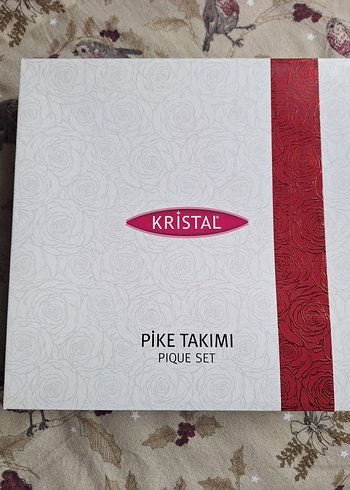 Beyaz, Pastel Renkli Desenli Çift Kişilik Pike Takımı - Görsel 4