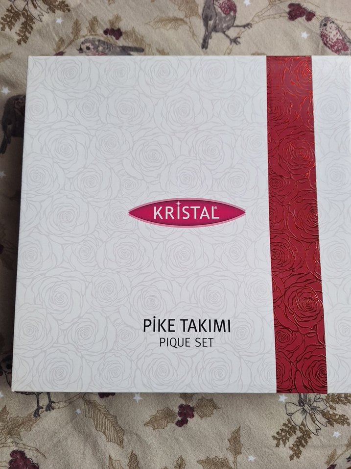Beyaz, Pastel Renkli Desenli Çift Kişilik Pike Takımı - Görsel 4