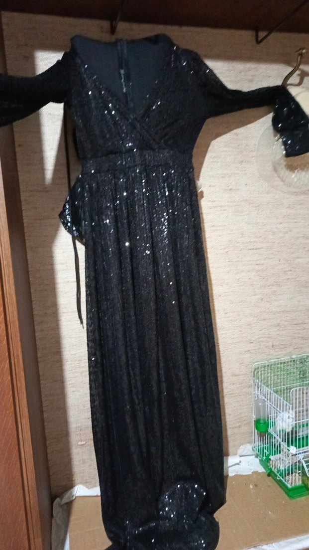 Puantiye Desenli Siyah Mini Elbise - Görsel 5