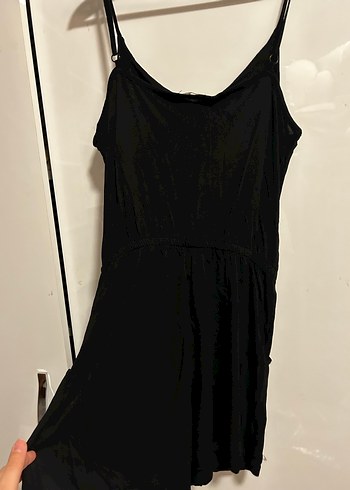 Siyah V Yaka Kolsuz Kısa Tulum - Görsel 2