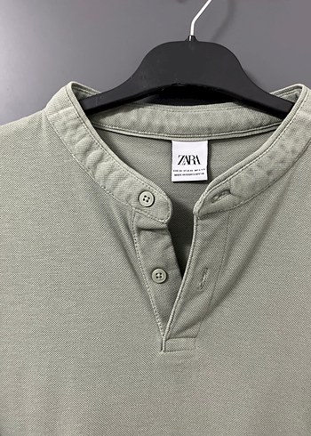 Erkek Gri Keten Polo Tişört - Görsel 2