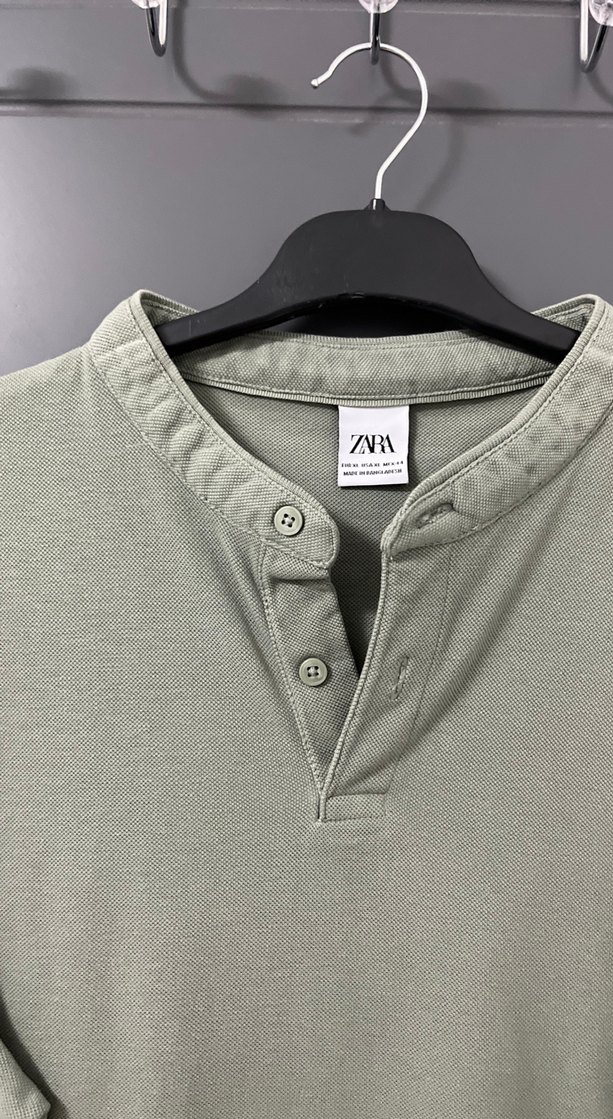 Erkek Gri Keten Polo Tişört - Görsel 2