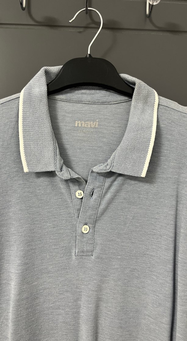 Gri Keten Erkek Polo Tişört - Görsel 2