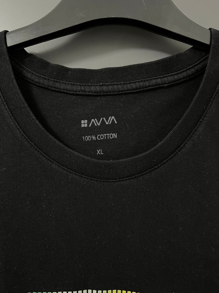 Siyah AVVA Pamuklu Erkek Tişört - Görsel 2
