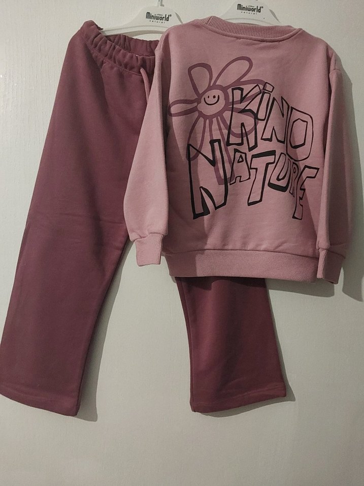 Kız Çocuk Pembe Rahat Takım - Görsel 2